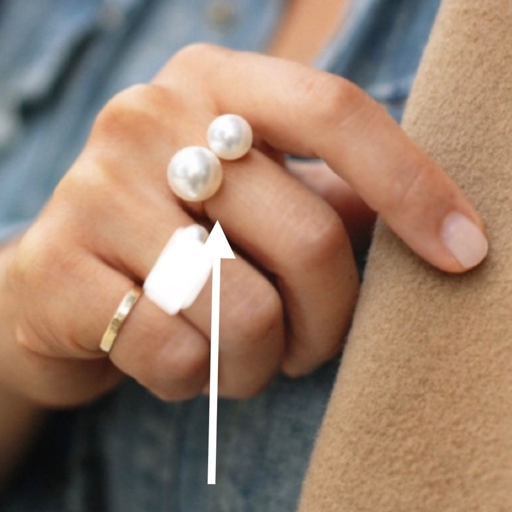 DOUBLE PEARL STERLING SILVER RING - Picture 2 of 6